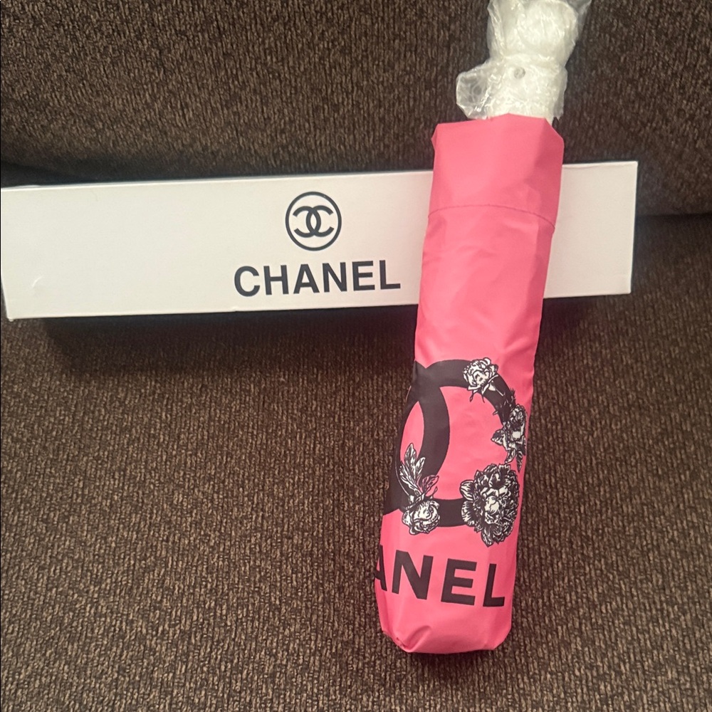 CHANEL Vibrant Pink Floral Umbrella